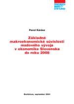 Základné makroekonomické súvislosti mzdového vývoja v ekonomike Slovenska do ruko 2008
