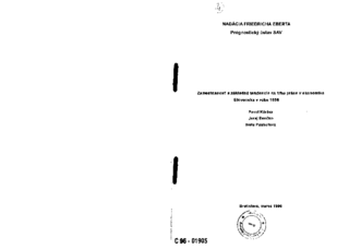 Zamestnanost' a základné tendencie na trhu práce v ekonomike Slovenska v roku 1996