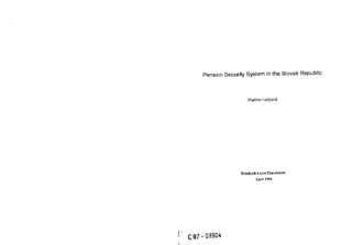 Pension security system in the Slovak Republik