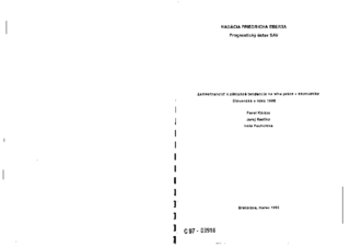 Zamestnanost' a základné tendencie na trhu práce v ekonomike Slovenska v roku 1996