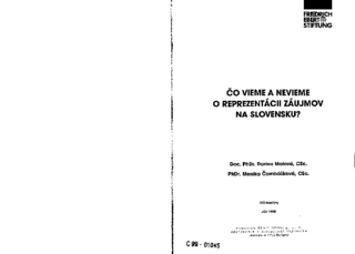 Čo vieme a nevieme o reprezentácii záujmov na Slovensku?
